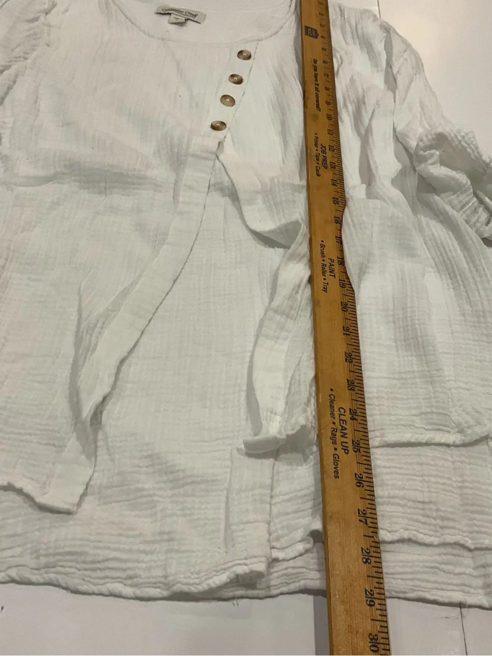 Coldwater Creek White Gauze Button-Front Top - Picture 6 of 8